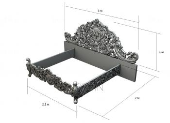 Headboard (SK_0346) 3D model for CNC machine